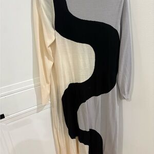 Marimekko x Uniqlo black white and grey Knit lightweight Sweater dress